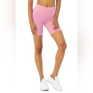 ALO YOGA PARISIAN PINK BIKE SHORTS